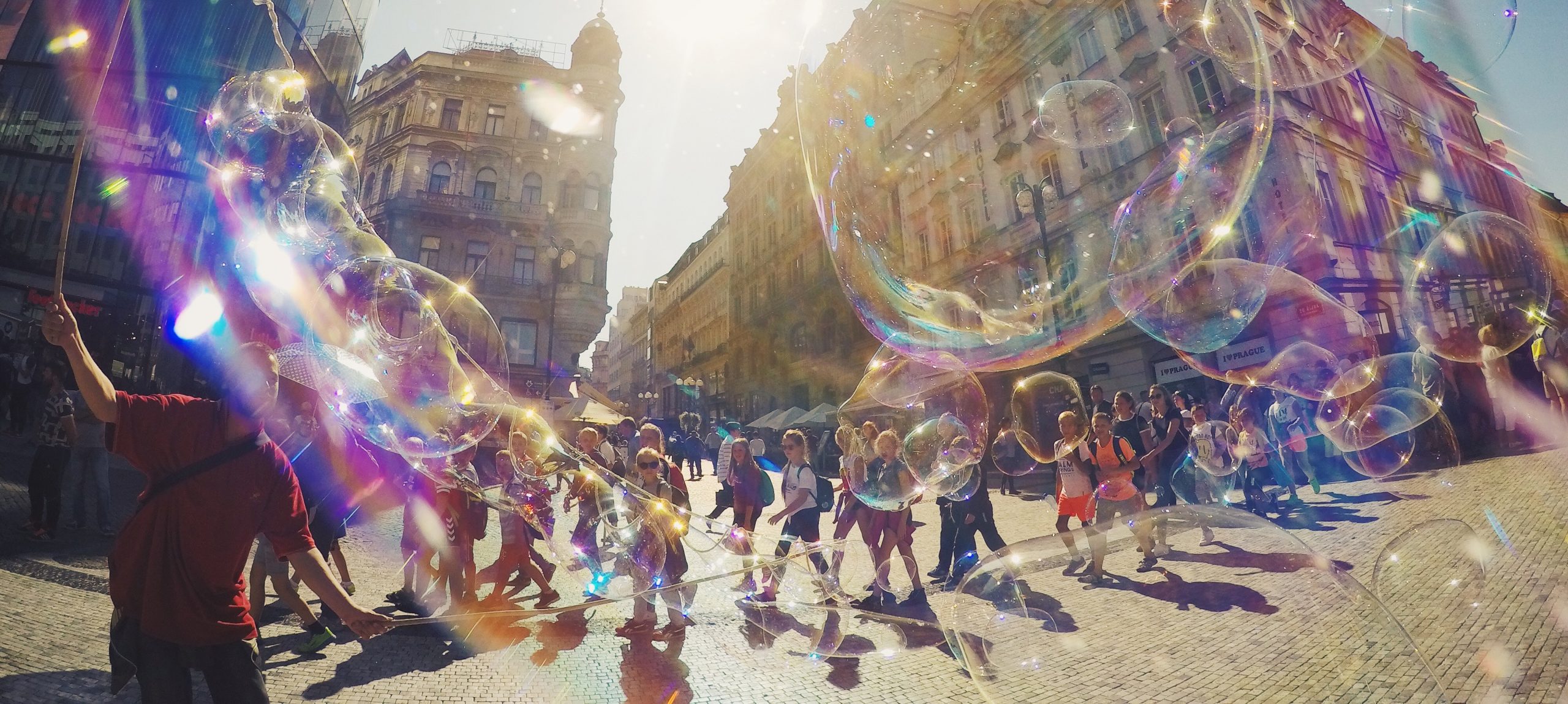 Image of street scene with bubbles
